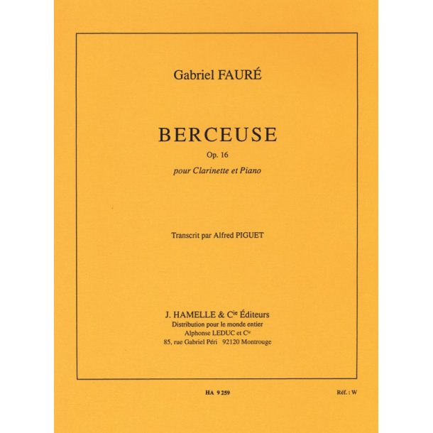 Gabriel Faur&eacute;: Berceuse Op.16 (Clarinet & Piano)