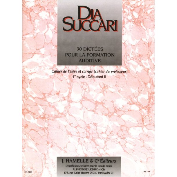Succari 30 Dictees Pour La Formation Auditive Eleve Prof 1 Debt 2 Bk