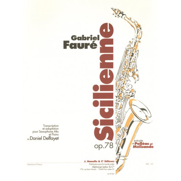 Gabriel Faur&eacute;: Sicilienne Op.78 (Saxophone-Alto & Piano)