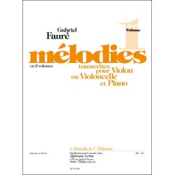 Faure: M&eacute;lodies vol 1 arrangements de divers auteurs pour piano