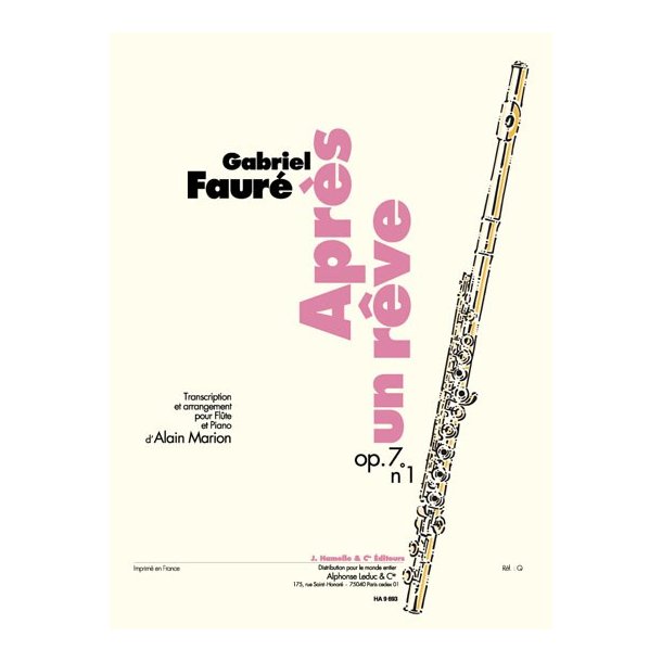 Apres Un Reve Fl/Pno Ed Marion