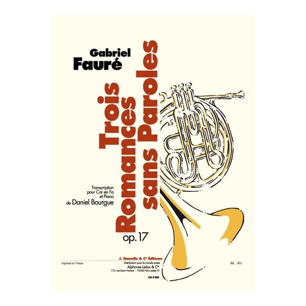 Romances Sans Paroles Op 17 Comp Fhn/Pno