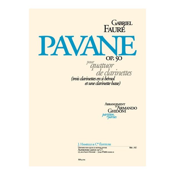 Pavane Op 50 Arr Ghidoni Clarinet Quartet Sc/Pts