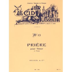 Massenet Jules Cid Air No.13 Priere Tenor Solo & Piano Book