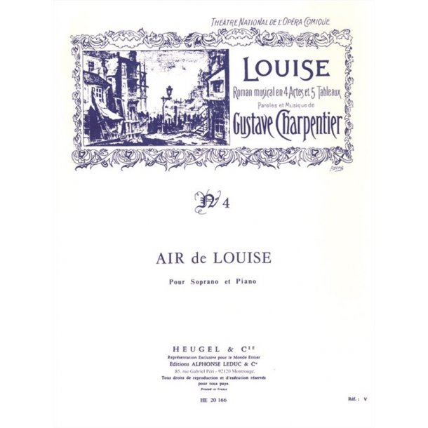 Gustave Charpentier: Air de 'Louise' No.4: Air de Louise (sop) (Voice & Piano)