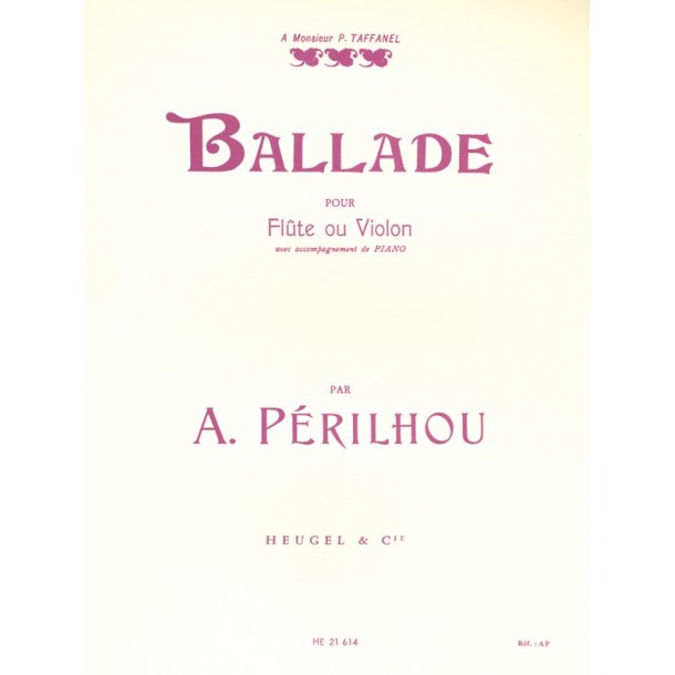 Albert P&eacute;rilhou: Ballade (Flute & Piano)