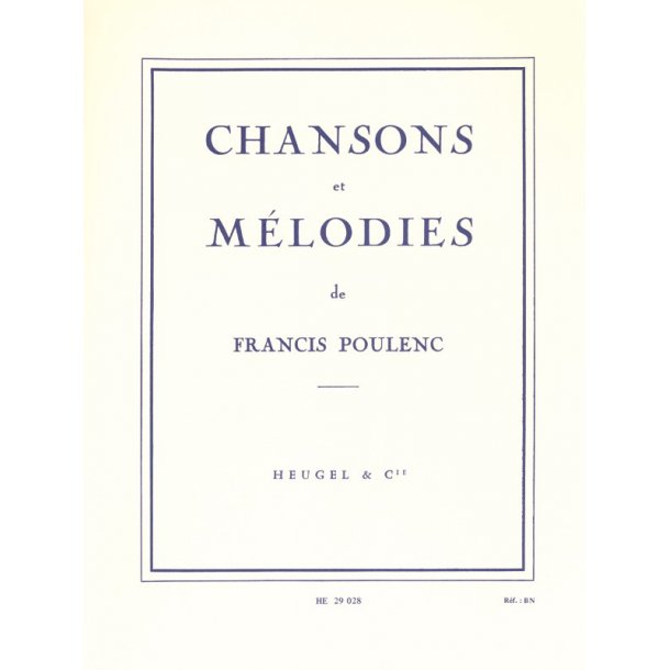 Poulenc Francis Chansons Et Melodies Medium Voice & Piano Book