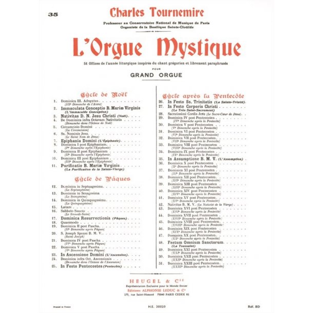 Charles Tournemire: L'Orgue mystique Vol.35: In Assumptione B.M.V. (Organ)