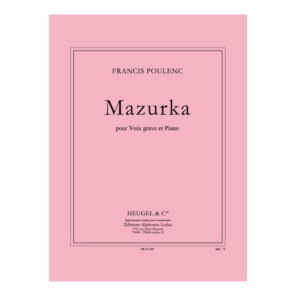 Francis Poulenc: Mazurka (Voice And Piano)