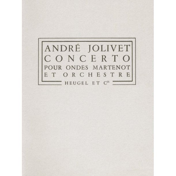 Jolivet Concerto Ondes Martenot Ph163 Orchestra Score