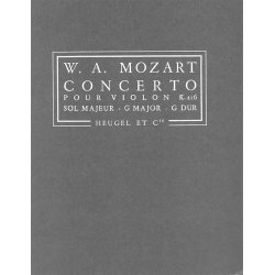 W.A. Mozart: Concerto No.3 In G For Violin and Orchestra KV.216 (Full Score)