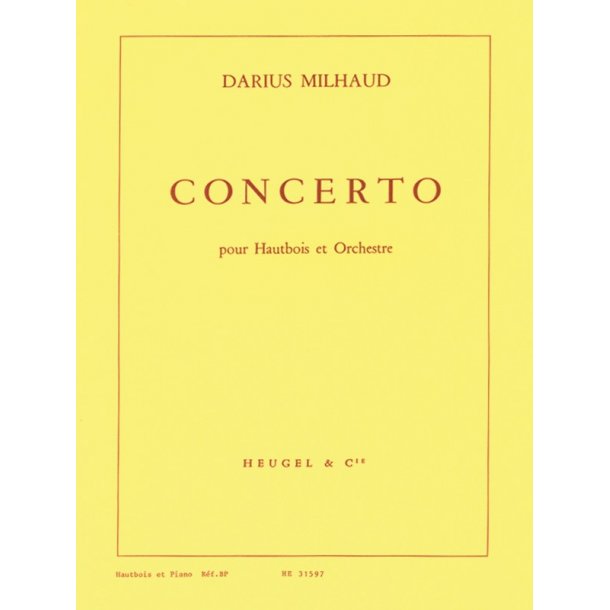 Darius Milhaud: Concerto For Oboe