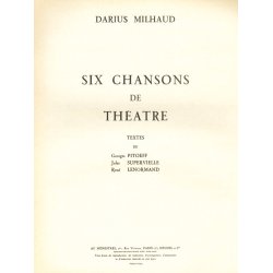 Milhaud Darius 6 Chansons De Theatre Medium Voice & Piano Book