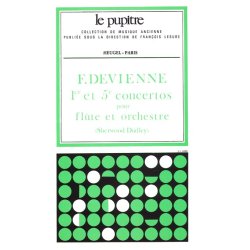 Devienne: Concertos n01(re majeur)et n05 (sol majeur) flute traversi&egrave;re et orchestre partition lp42