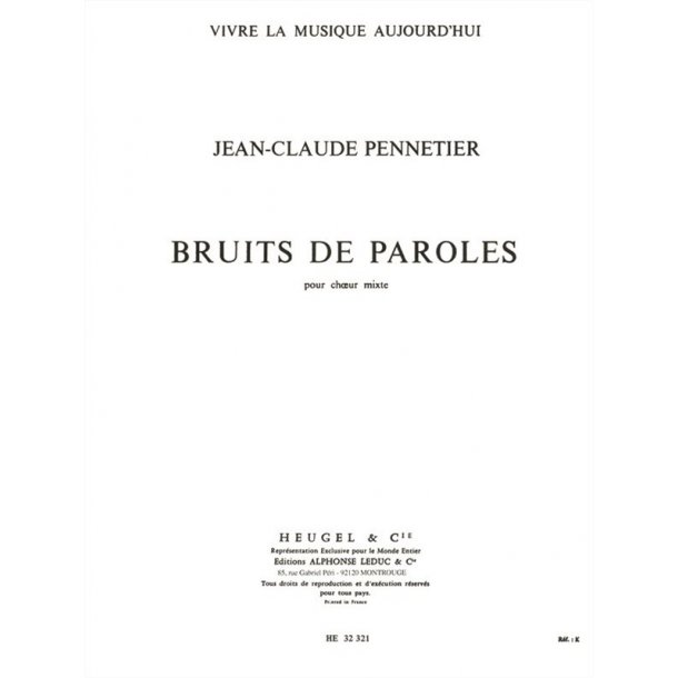 Jean-Claude Pennetier: Word Sounds, for Mixed Choir