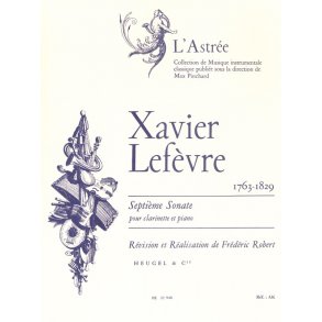 Lefevre Robert Sonate No 7 Clarinet In B Flat & Piano Book