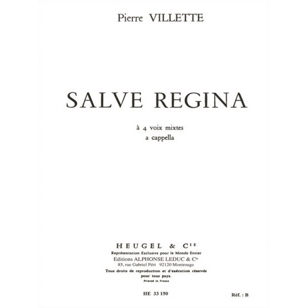 Pierre Villette: Salve Regina Op. 5 (SATB)