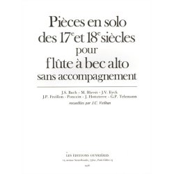 Pi&egrave;ces en Solo des XVII&egrave;me et XVIII&egrave;me Si&egrave;cles for Alto Recorder Solo