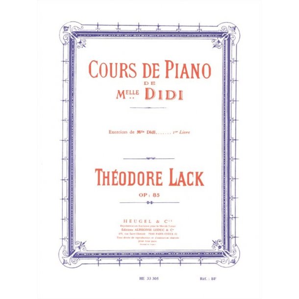 Lack Cours De Piano De Mlle Didi Exercices Volume 1 Piano Book