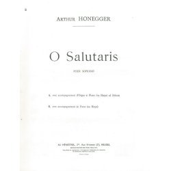 Honegger A. O Salutatis Soprano Solo Piano Book