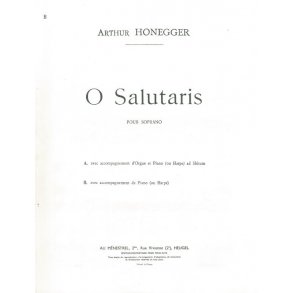 Honegger A. O Salutatis Soprano Solo Piano Book