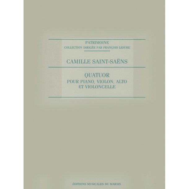 Saint Saens Teller Quatuor Piano Violin Viola & Cello Score/Parts