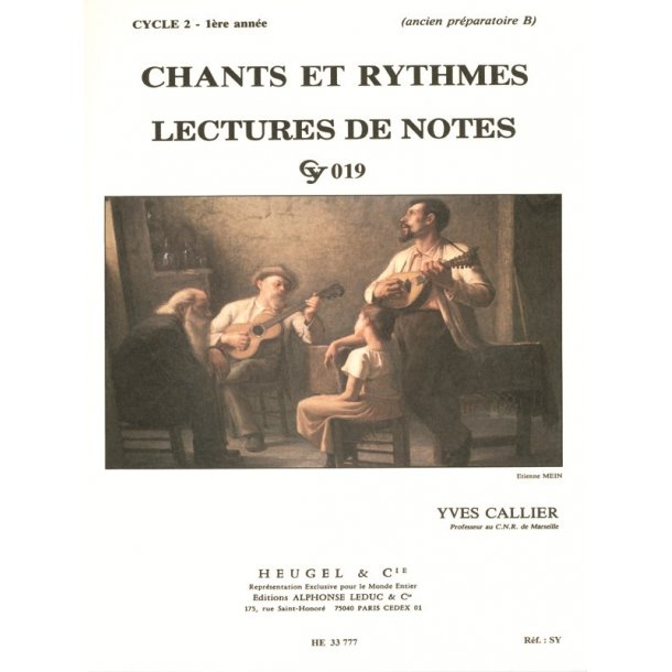 Callier Chants Et Rythmes Cycle 2 1ere Annee Cy019 Book