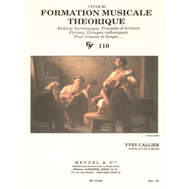Callier Formation Musicale Theorique Cycle Iii Cy110 Book