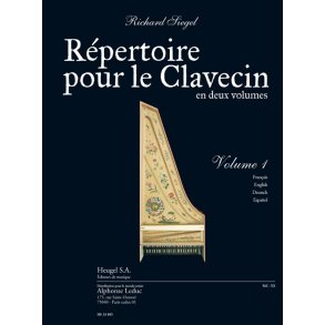 Siegel: Répertoire pour le clavecin (en 2 volumes) volume 1 (5e/6e) (texte français, anglais, allemand, espagnol) (pour clavecin, ou piano, ou orgue)