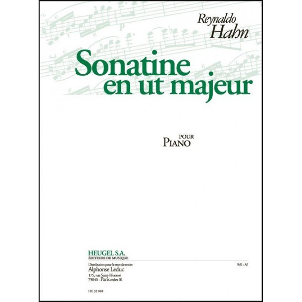 Hahn: Sonatine en ut majeur pour piano