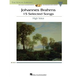Johannes Brahms: 15 Selected Songs - High Voice (Book &amp; CD)