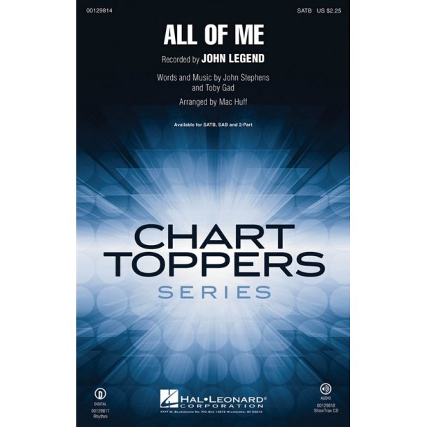 Legend John All Of Me (Arr Huff Mac) Satb Choral