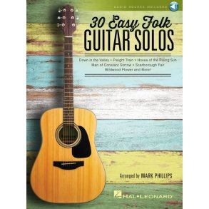 30 Easy Folk Guitar Solos (Book/Online Audio)