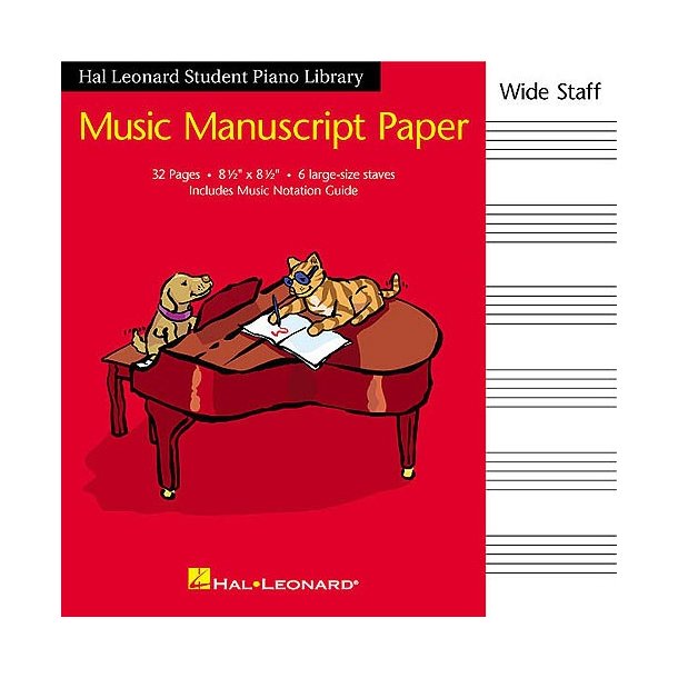 Hal Leonard Student Piano Library: Music Manuscript Paper Wide Staff