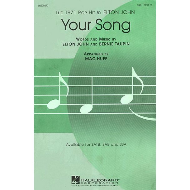 Elton John: Your Song (SAB)