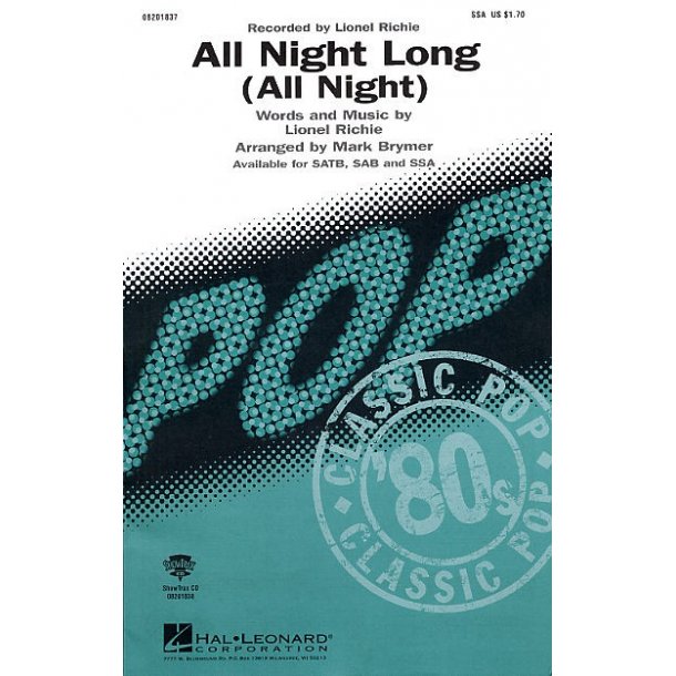 Lionel Richie: All Night Long (SSA)