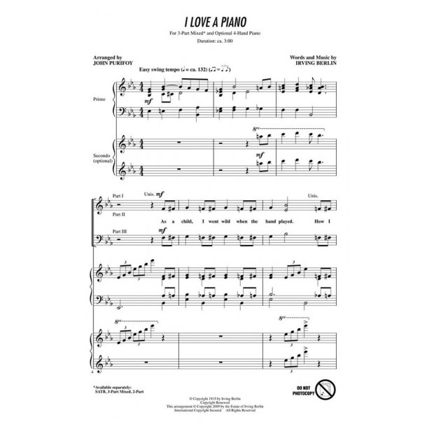 Choral Series: I Love A Piano - Irving Berlin