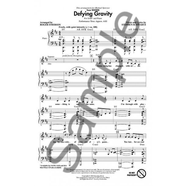 Stephen Schwartz: Defying Gravity (Wicked) - SAB