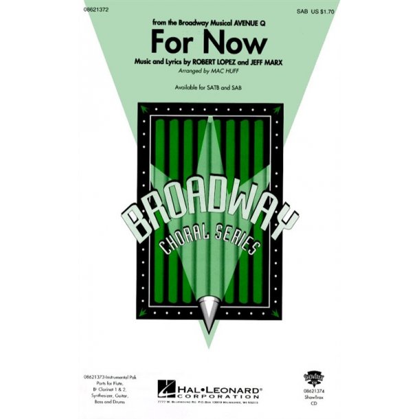 Lopez/Marx: For Now (Avenue Q) (SAB)