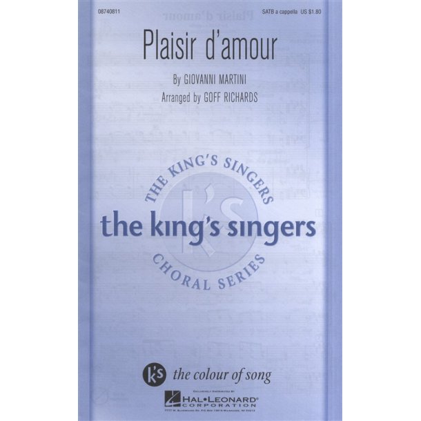 Giovanni Martini: Plaisir D'Amour - SATB A Cappella