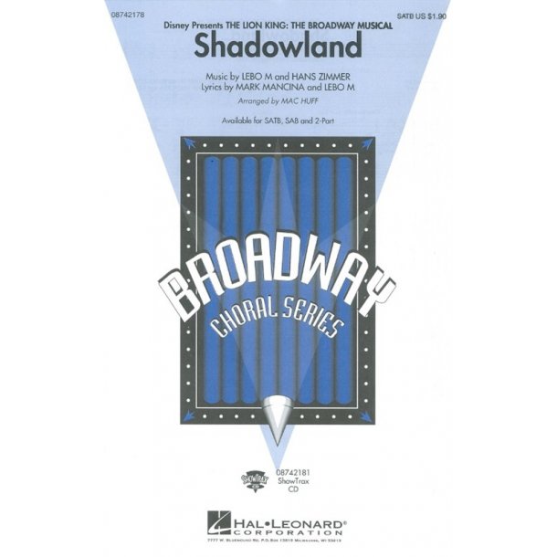 Hans Zimmer/Lebo M: Shadowland (The Lion King) (SATB)