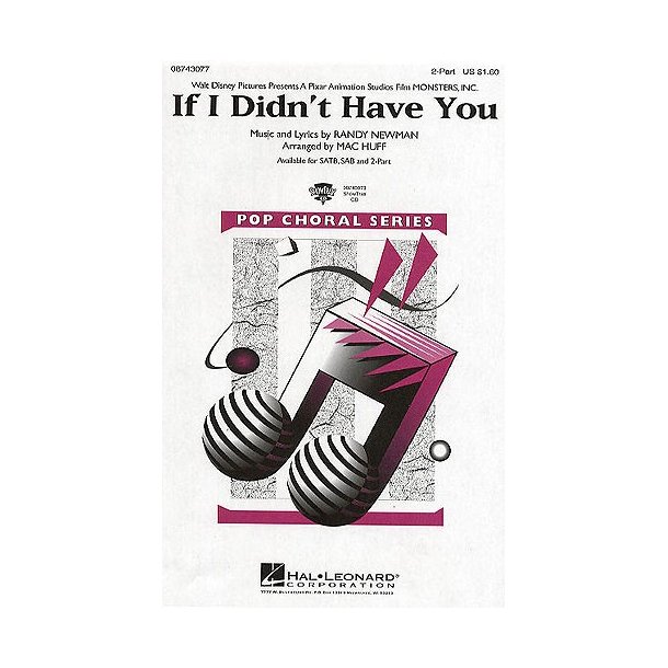 Randy Newman: If I Didn't Have You (Monsters Inc.) (2 Part Choir)