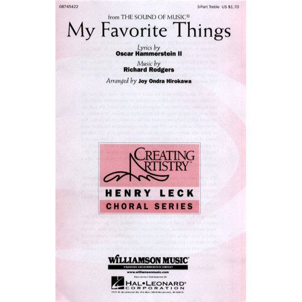 Rodgers And Hammerstein: My Favourite Things (The Sound Of Music) - 3-Part Treble