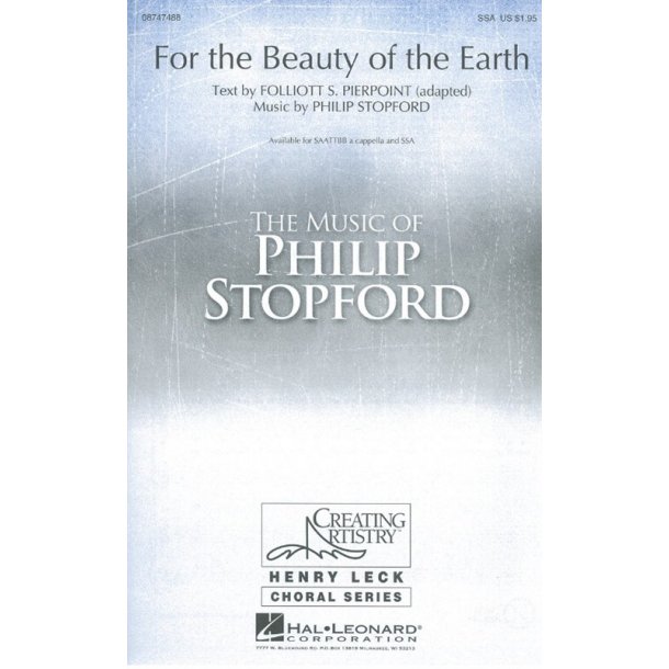 Philip Stopford: For The Beauty Of The Earth (SSA/Piano)