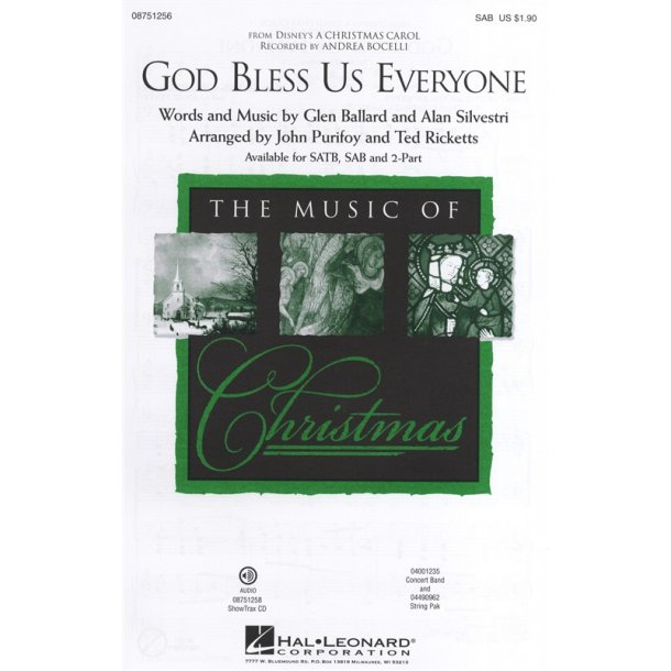 Andrea Bocelli: God Bless Us Everyone (Disney's A Christmas Carol) - SAB