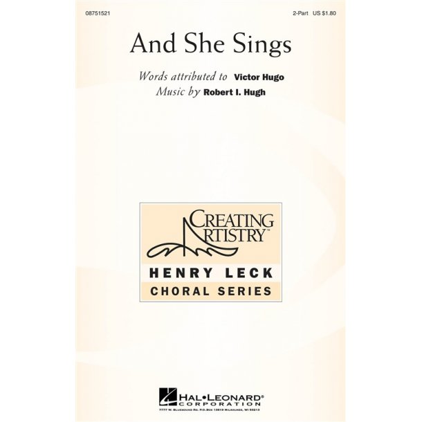 HUGH ROBERT AND SHE SINGS 2 PART CHORAL