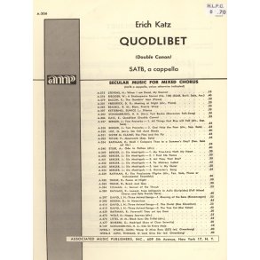 Quodlibet Unac (Double Cannon)  SATB A Cappella