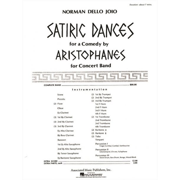 Satiric Dances  Concert Band Full Score