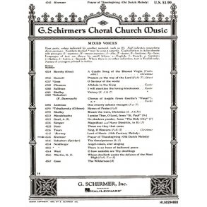 Prayer Of Thanksgiving  Piano