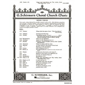 Great And Marvelous Are Thy Works From The Holy City